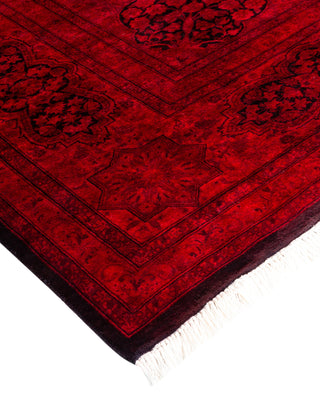 Modern Overdyed Hand Knotted Wool Red Area Rug 8' 3" x 10' 0"