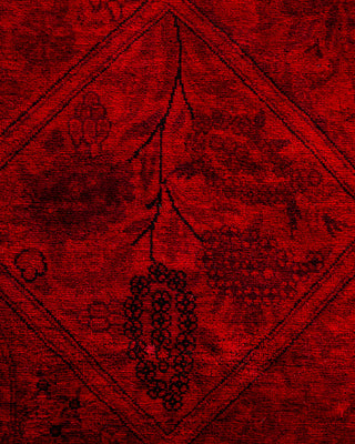 Contemporary Hand-Knotted Overdyed Red Area Rug 8' 3" x 10' 0"