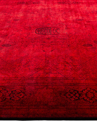 Contemporary Hand-Knotted Overdyed Red Area Rug 8' 3" x 10' 0"