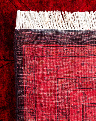 Contemporary Hand-Knotted Overdyed Red Area Rug 8' 3" x 10' 0"