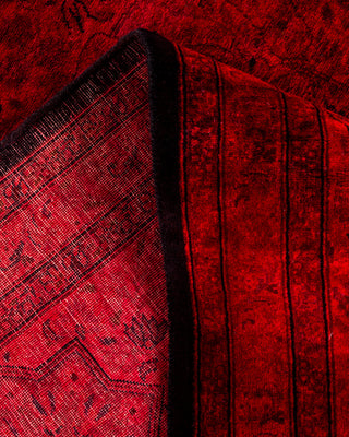 Contemporary Hand-Knotted Overdyed Red Area Rug 8' 3" x 10' 0"