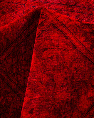 Contemporary Hand-Knotted Overdyed Red Area Rug 8' 3" x 10' 0"