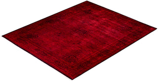 Contemporary Hand-Knotted Overdyed Red Area Rug 8' 3" x 10' 0"