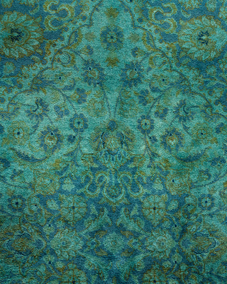 Contemporary Hand Knotted Overdyed Blue Area Rug 10' 2" x 14' 6"