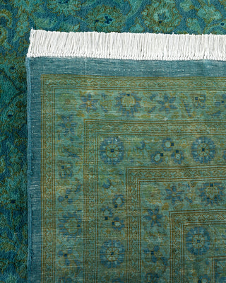 Contemporary Hand Knotted Overdyed Blue Area Rug 10' 2" x 14' 6"