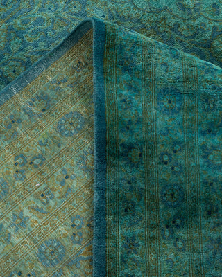 Contemporary Hand Knotted Overdyed Blue Area Rug 10' 2" x 14' 6"