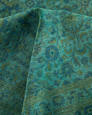 Contemporary Hand Knotted Overdyed Blue Area Rug 10' 2" x 14' 6"