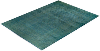 Modern Overdyed Hand Knotted Wool Blue Area Rug 10' 2" x 14' 6"