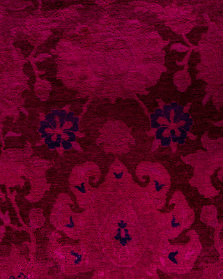 Contemporary Hand-Knotted Overdyed Pink Area Rug 4' 8" x 7' 1"