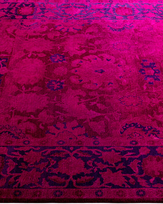 Contemporary Overyed Wool Hand Knotted Pink Area Rug 4' 8" x 7' 1"