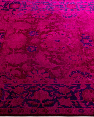 Contemporary Hand-Knotted Overdyed Pink Area Rug 4' 8" x 7' 1"