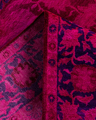 Contemporary Hand-Knotted Overdyed Pink Area Rug 4' 8" x 7' 1"