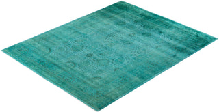 Modern Overdyed Hand Knotted Wool Blue Area Rug 8' 3" x 10' 2"