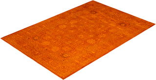 Overdyed Hand-Knotted Orange Area Rug 6' 2" x 9' 0"