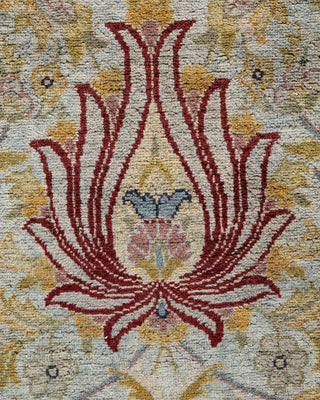 Contemporary Hand Knotted Overdyed Gray Area Rug 5' 3" x 10' 7"