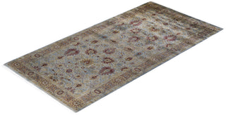 Contemporary Hand Knotted Overdyed Gray Area Rug 5' 3" x 10' 7"