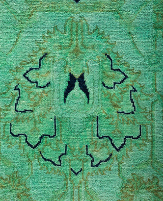 Contemporary Overdyed Wool Hand Knotted Green Area Rug 8' 1" x 10' 3"
