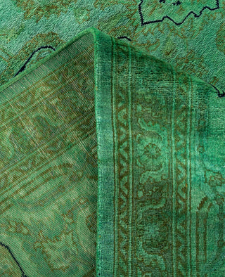 Contemporary Overdyed Wool Hand Knotted Green Area Rug 8' 1" x 10' 3"