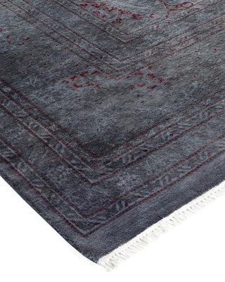 Contemporary Fine Vibrance Gray Wool Area Rug - 9' 1" x 12' 0"