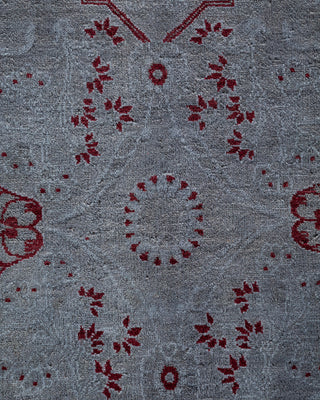 Contemporary Fine Vibrance Gray Wool Area Rug - 9' 1" x 12' 0"