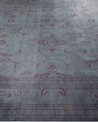 Contemporary Fine Vibrance Gray Wool Area Rug - 9' 1" x 12' 0"