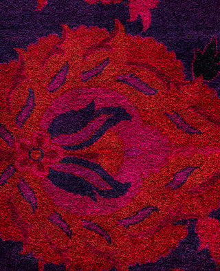 Overdyed Hand-Knotted Wool Modern-Contemporary Pink Area Rug 9' 2" x 12' 0"