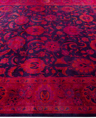 Overdyed Hand-Knotted Wool Modern-Contemporary Pink Area Rug 9' 2" x 12' 0"