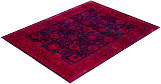 Overdyed Hand-Knotted Wool Modern-Contemporary Pink Area Rug 9' 2" x 12' 0"