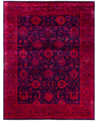 Overdyed Hand-Knotted Wool Modern-Contemporary Pink Area Rug 9' 2" x 12' 0"