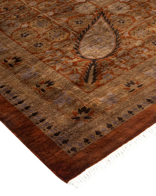 Modern Overdyed Hand Knotted Wool Brown Area Rug 10' 1" x 13' 10"