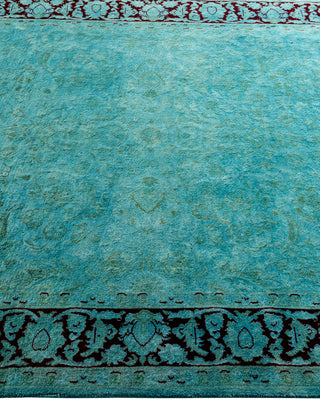 Contemporary Hand Knotted Overdyed Blue Area Rug 4' 1" x 6' 7"