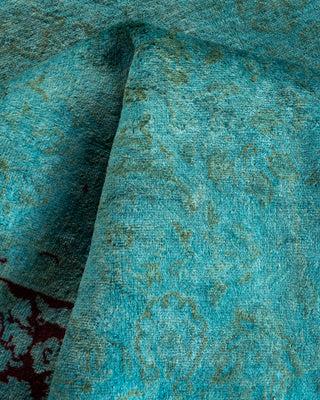 Contemporary Hand Knotted Overdyed Blue Area Rug 4' 1" x 6' 7"
