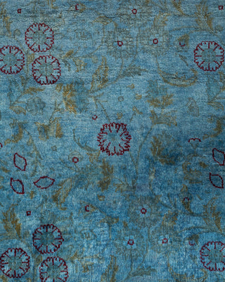 Contemporary Hand Knotted Overdyed Blue Area Rug 4' 2" x 6' 2"
