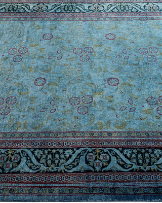 Contemporary Hand Knotted Overdyed Blue Area Rug 4' 2" x 6' 2"