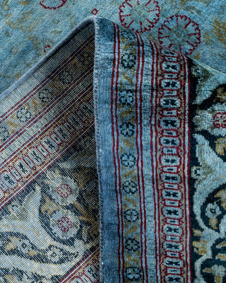 Contemporary Hand Knotted Overdyed Blue Area Rug 4' 2" x 6' 2"