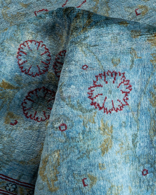 Contemporary Hand Knotted Overdyed Blue Area Rug 4' 2" x 6' 2"