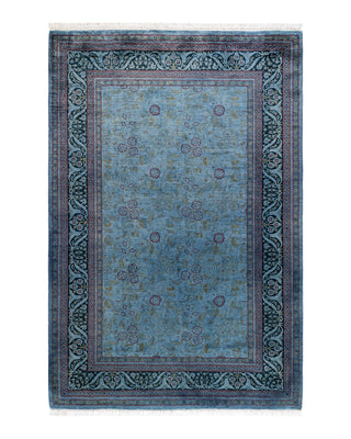 Contemporary Fine Vibrance Gray Wool Area Rug 4' 2" x 6' 2"