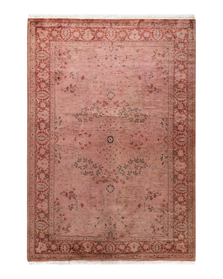 Contemporary Fine Vibrance Pink Wool Area Rug 4' 2" x 6' 0"