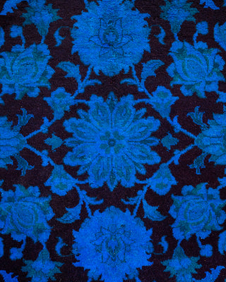 Contemporary Hand Knotted Overdyed Blue Area Rug 4' 3" x 6' 3"