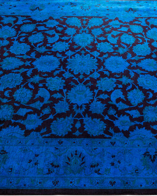 Contemporary Hand Knotted Overdyed Blue Area Rug 4' 3" x 6' 3"