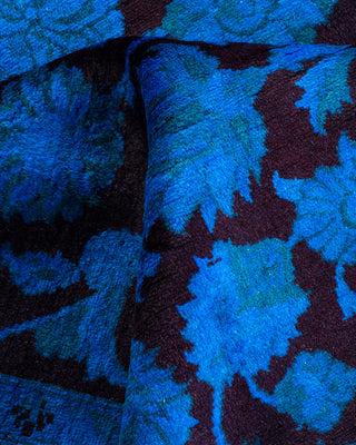 Contemporary Hand Knotted Overdyed Blue Area Rug 4' 3" x 6' 3"