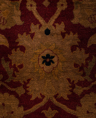 Contemporary Overdyed Wool Hand Knotted Red Area Rug 4' 1" x 6' 0"