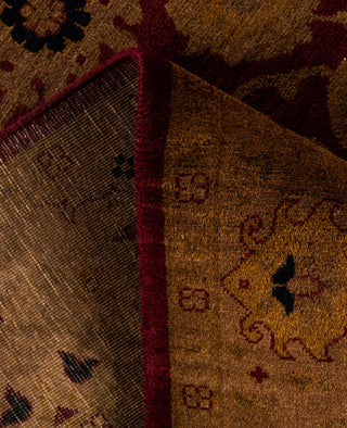Contemporary Overdyed Wool Hand Knotted Red Area Rug 4' 1" x 6' 0"