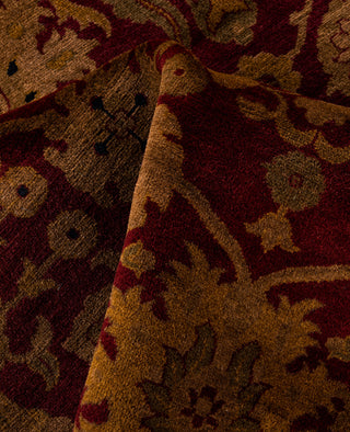 Contemporary Overdyed Wool Hand Knotted Red Area Rug 4' 1" x 6' 0"
