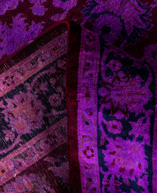 Contemporary Overdyed Wool Hand Knotted Purple Area Rug 3' 8" x 5' 3"