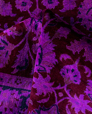 Contemporary Overdyed Wool Hand Knotted Purple Area Rug 3' 8" x 5' 3"