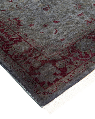 Modern Overdyed Hand Knotted Wool Gray Area Rug 4' 1" x 6' 3"