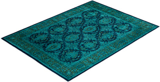 Overdyed Hand-Knotted Blue Area Rug 6' 2" x 8' 4"