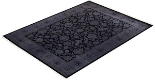 Modern Overdyed Hand Knotted Wool Gray Area Rug 6' 2" x 8' 3"