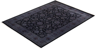 Contemporary Hand Knotted Overdyed Gray Area Rug 6' 2" x 8' 3"